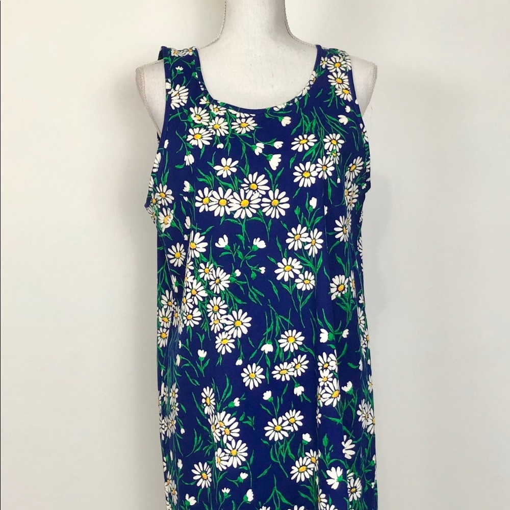 Kittens vintage Blue daisies print Tank Dress